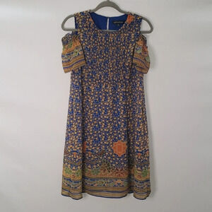 Rabbit Rabbit Rabbit Floral Multicolor Smocked Lined Size 6 Dress